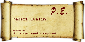 Papszt Evelin névjegykártya
